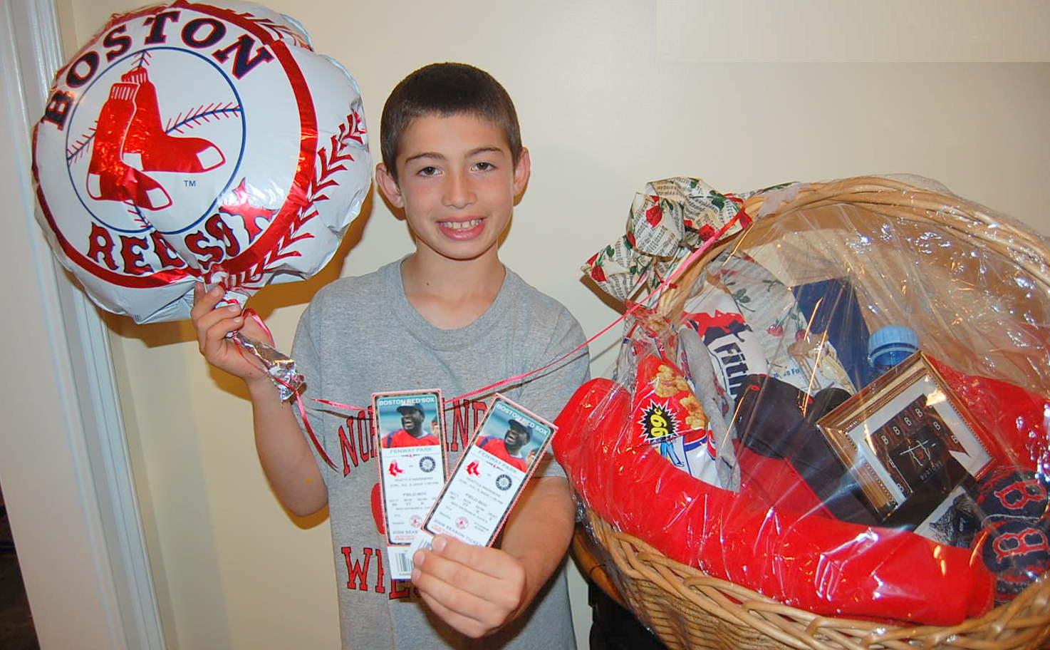 The winner of the Red Sox raffle basket C.J. Cincotta